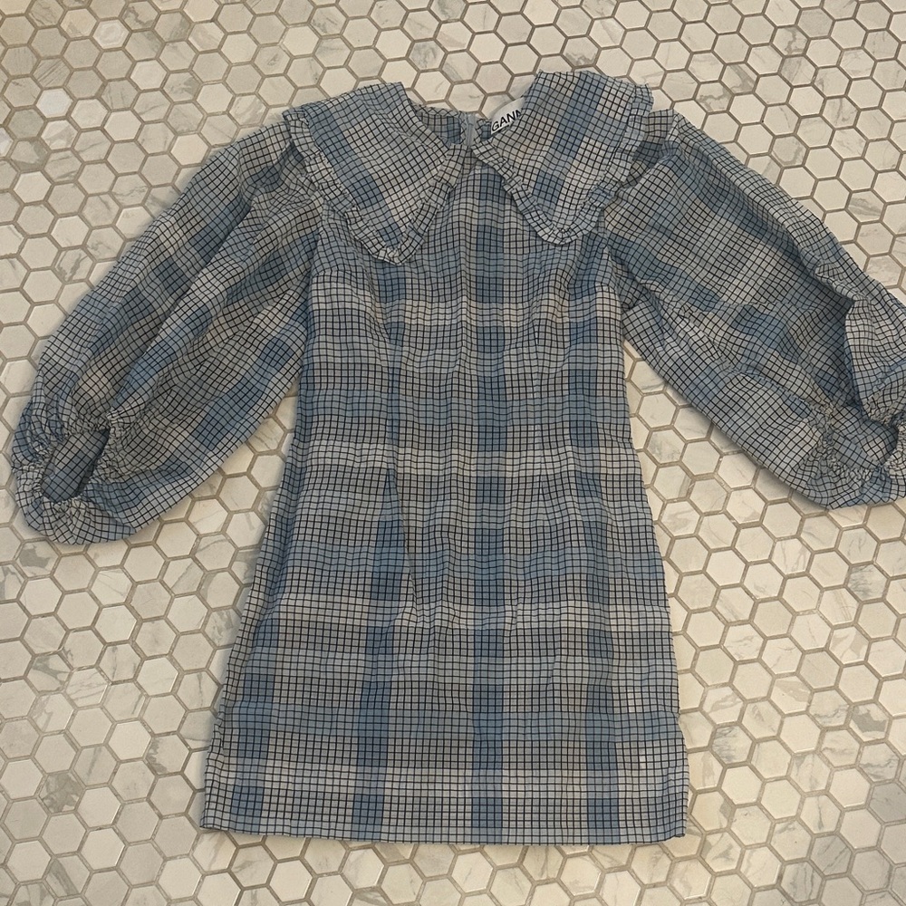 Blue Plaid Ganni Dress